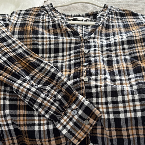 LOFT Black Plaid Shirt - Picture 5 of 5